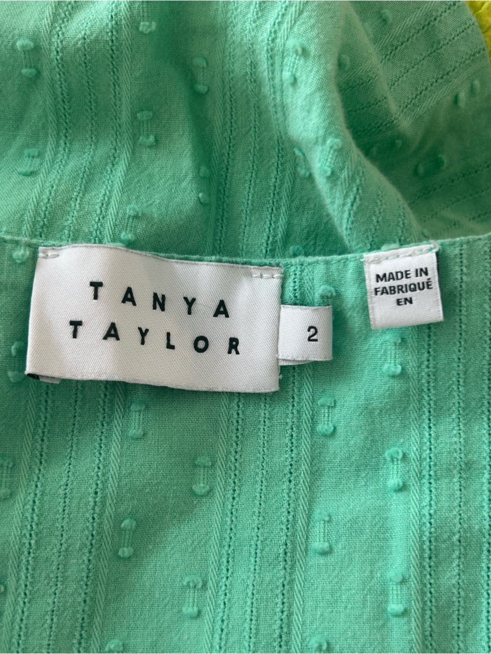 Tanya Taylor Tiered Swiss Dot Colorblock Maxi Dress Size 2 Mint Green Lime - Picture 10 of 12